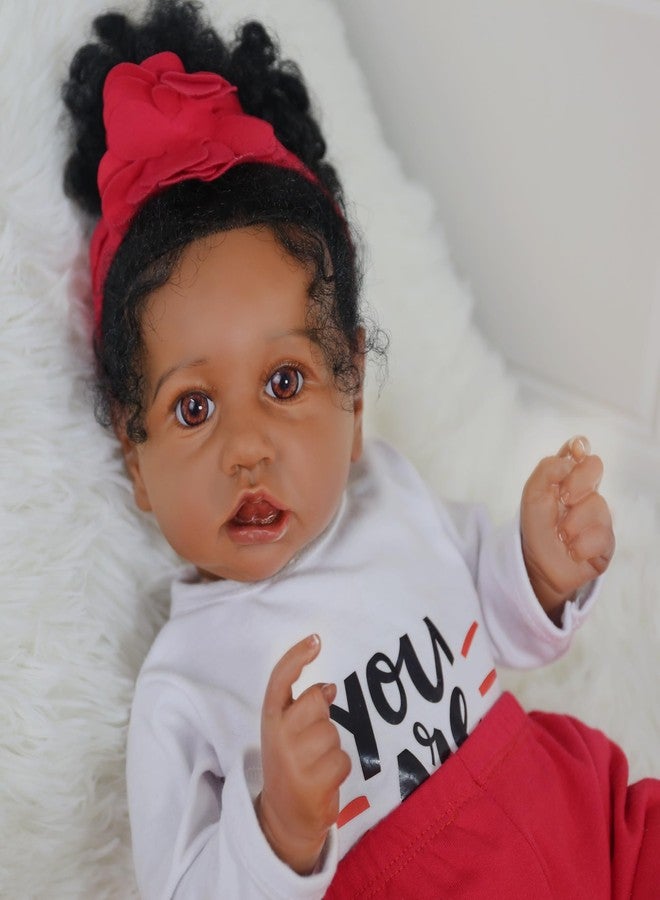 KSBD Realistic Reborn Baby Doll Black Girl - 20 Inch Lifelike Real Life African American Newborn Doll with Soft Body Gift Set for Kids Age 3+ - Image 2